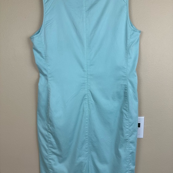 Talbots Light Blue Ruffle Neck Midi Dress - Picture 2 of 7